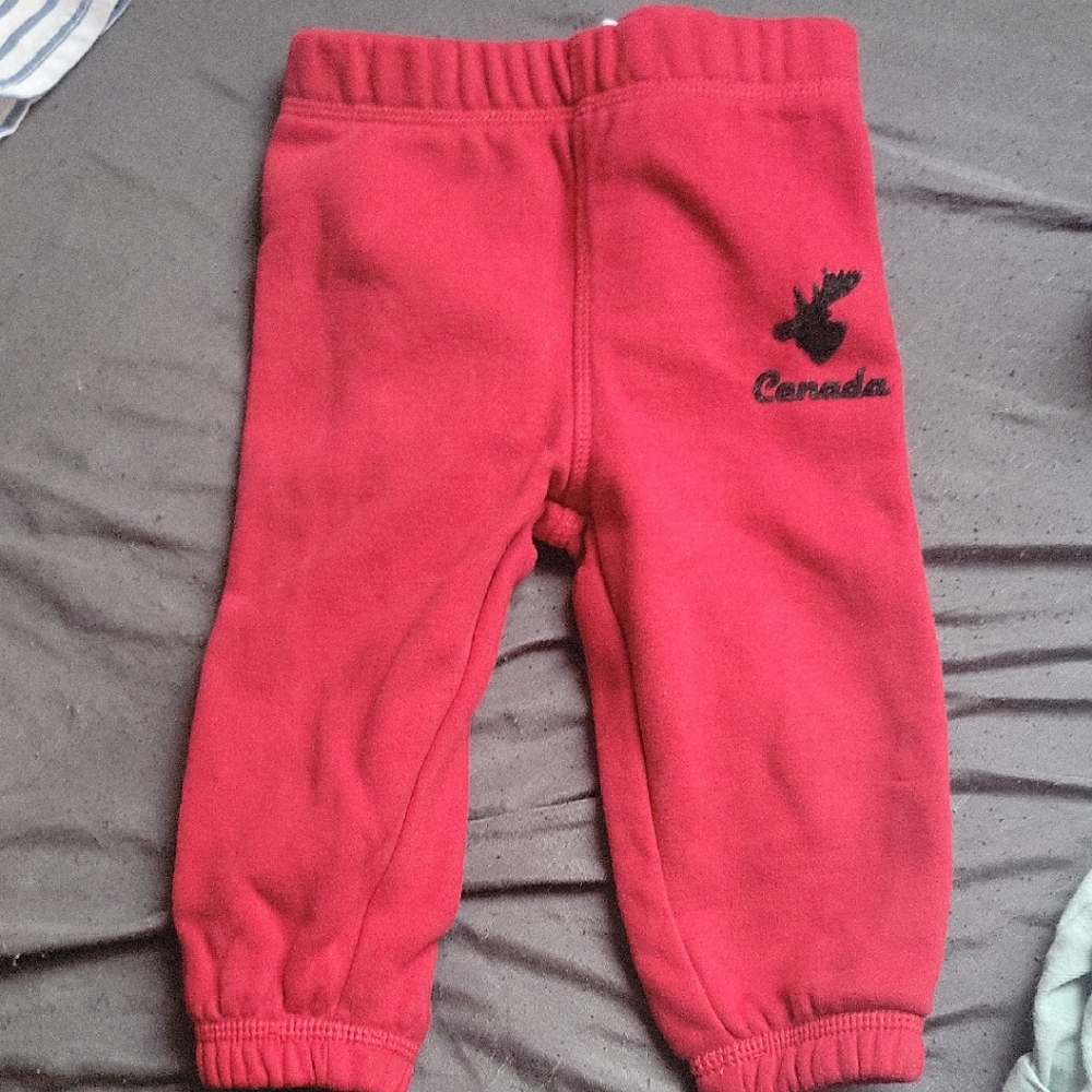 Cozy Red Kids Sweatpants with Embroidered Detail